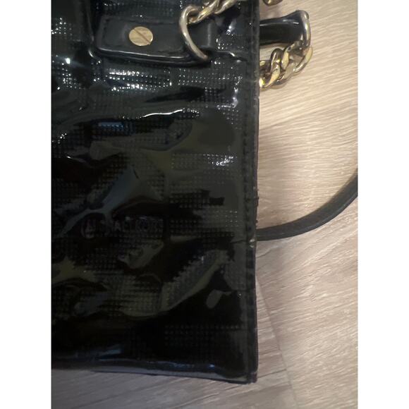 Michael Michael Kors Patent Leather Chain Tote Bag  Black Gold - Picture 9 of 9